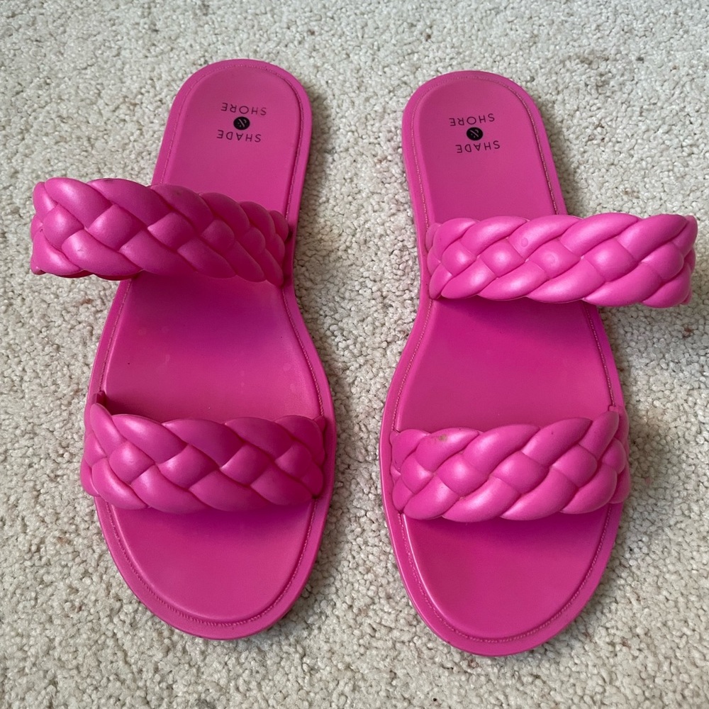 Shade & Shore Fuchsia Braided Sandals